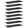 vidaXL boghylder 8 stk. 80x30x1,5 cm konstrueret tr&aelig; sort h&oslash;jglans