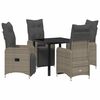 vidaXL Have Spisebordss&aelig;t 5 stk. Gr&aring; polyrattan