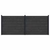vidaXL Hegnspanel 2 pcs WPC og Aluminium Sort