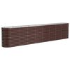 vidaXL plantekasse 332x40x68 cm galvaniseret st&aring;l brun