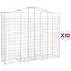 vidaXL buede gabionkurve 30 stk. 200x50x160/180 cm galvaniseret jern