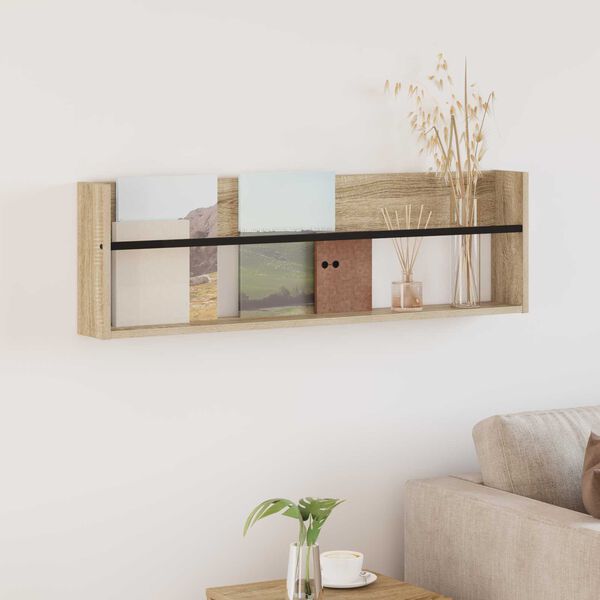 vidaXL Magasin Rack Sonoma eg 100 x 12 x 30 cm Konstrueret tr&aelig;