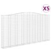 vidaXL buede gabionkurve 5 stk. 400x30x200/220 cm galvaniseret jern
