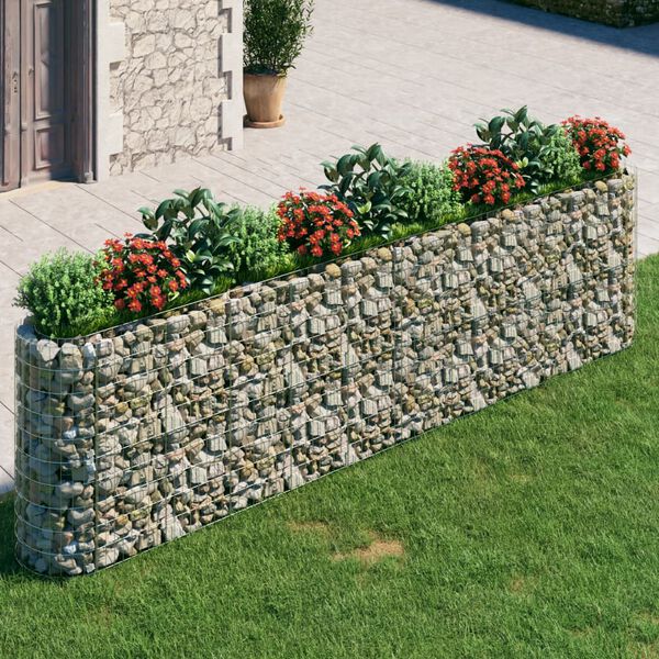 vidaXL gabion-højbed 400x50x100 cm galvaniseret jern