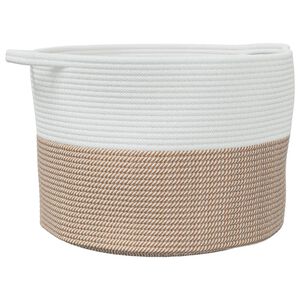 vidaXL vasket&oslash;jskurv &Oslash;55x36 cm bomuld brun og hvid