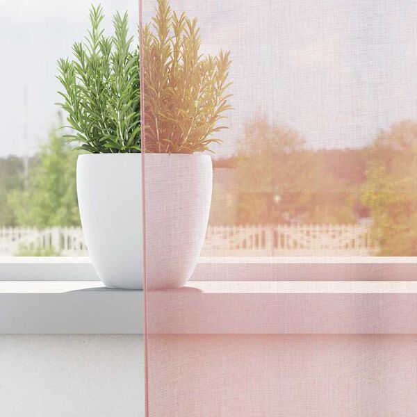 vidaXL voile-gardiner med øskner 2 stk. 140x175 cm lyserød