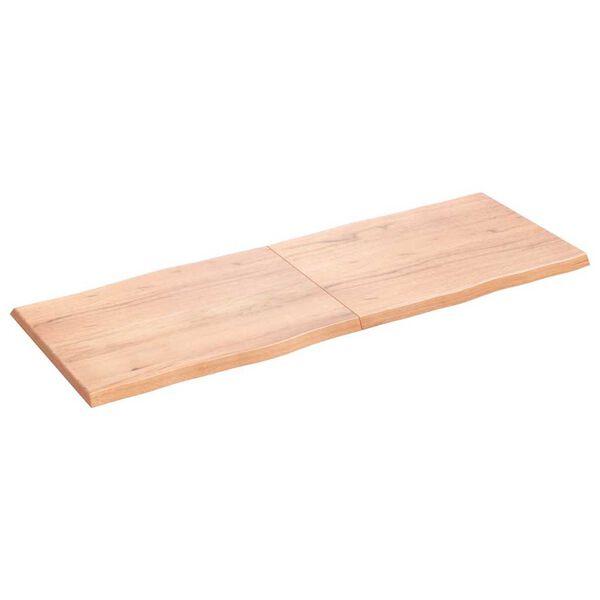 vidaXL bordplade 160x60x(2-4) cm naturlig kant behandlet tr&aelig; lysebrun