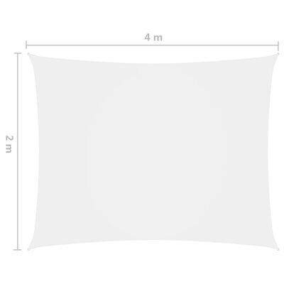 vidaXL solsejl 2x4 m rektangulær oxfordstof hvid