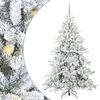 vidaXL Kunstigt Hinged Juletr&aelig; med 300 LED'er Hvid 210 cm PVC og St&aring;l