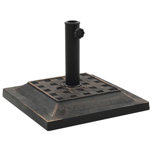 vidaXL parasolfod bronzefarvet firkantet 12 kg polyresin