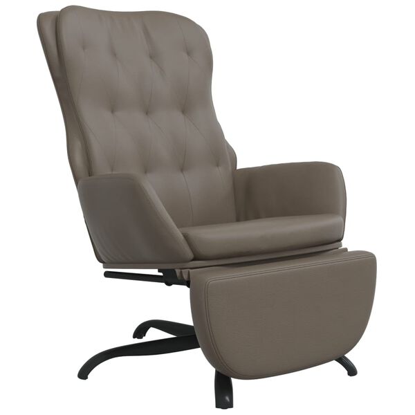 vidaXL l&aelig;nestol med fodst&oslash;tte kunstl&aelig;der antracitgr&aring;