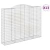 vidaXL buede gabionkurve 13 stk. 300x50x220/240 cm galvaniseret jern