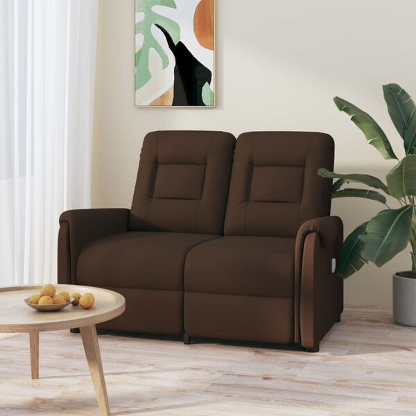 vidaXL 2-personers massagestol kunstlæder brun