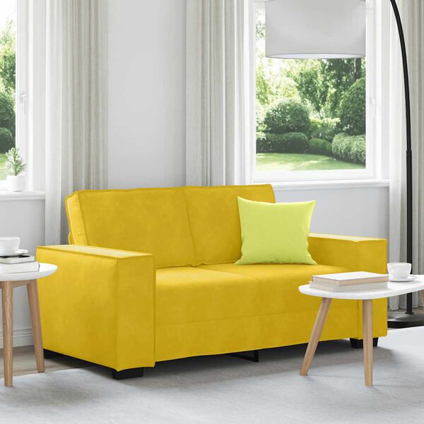 vidaXL 2-personers sofa 160x78x84 cm fl&oslash;jl gul