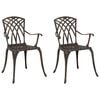 vidaXL Have Stol 2 pcs Bronze 53 x 51 x 88,5cm Aluminium