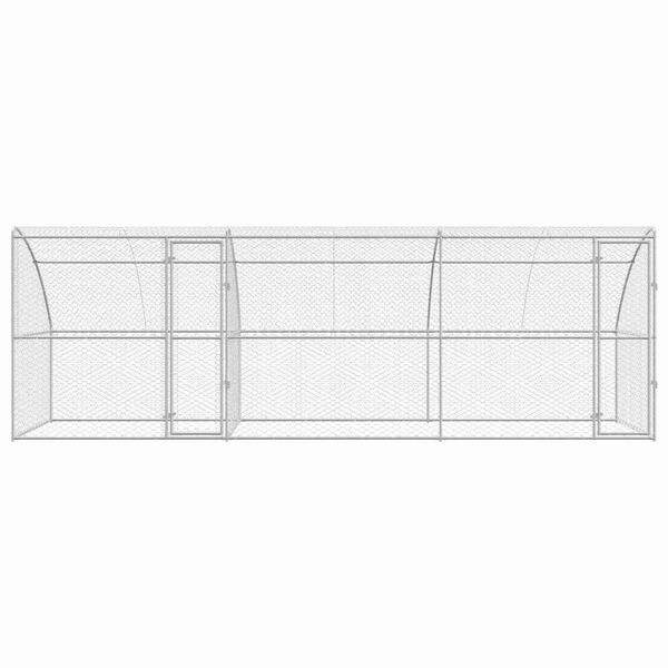 vidaXL Hundehus 3 pcs S&oslash;lv 6 x 2 x 2 m Galvaniseret st&aring;l