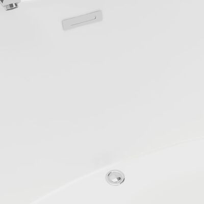vidaXL fritstående badekar med vandhane 204 l akryl hvid