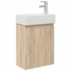 vidaXL Badev&aelig;relses Vanity-enhed med Armatur Sonoma-eg
