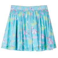 Plisseret nederdel til børn str. 92 akvamarinblå