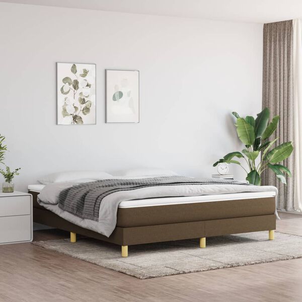 vidaXL Boxspring sengeramme 160x200 cm stof mørkebrun