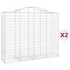 vidaXL buede gabionkurve 2 stk. 200x50x160/180 cm galvaniseret jern