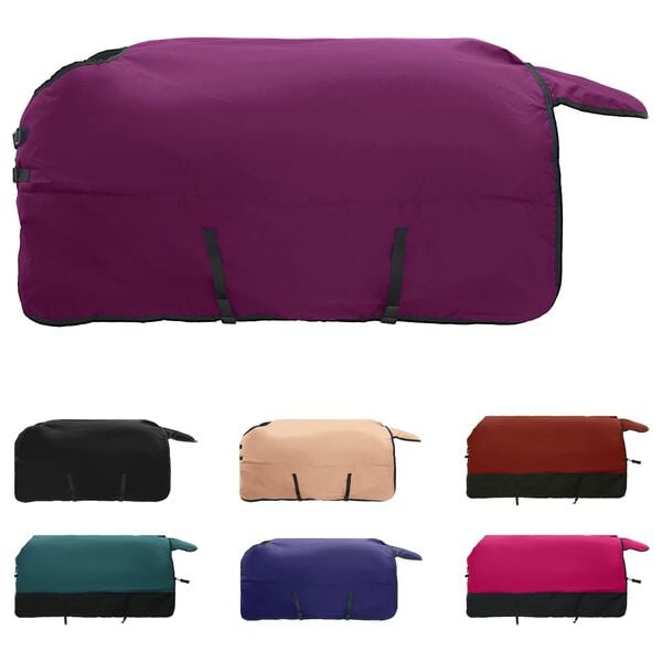 vidaXL Hestet&aelig;ppe M&oslash;rk Gr&oslash;n og Sort 155 cm Polyester