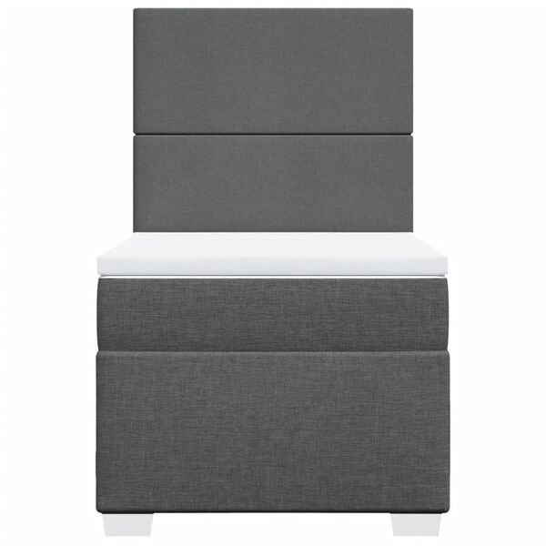 vidaXL kontinentalseng med madras 100x200 cm stof m&oslash;rkegr&aring;