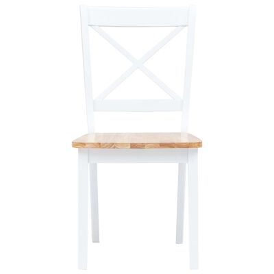 vidaXL spisebordsstole 6 stk. massivt gummitræ hvid og lyst træ