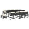 vidaXL spisebordss&aelig;t til haven 13 dele med hynder polyrattan sort