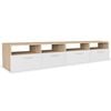 vidaXL tv-borde 2 stk. 95x35x36 cm konstrueret tr&aelig; egetr&aelig; og hvid