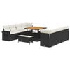 vidaXL Havesofa S&aelig;t 11 stk. Sort Poly rattan