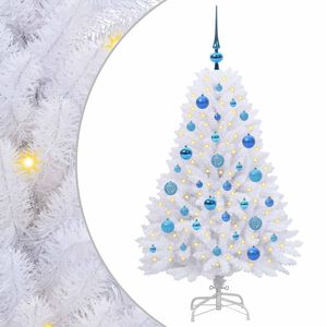 vidaXL Kunstigt Hinged Juletr&aelig; Hvid 120 cm PVC og St&aring;l