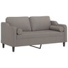 vidaXL 2-personers sofa med pyntepuder 140 cm stof gr&aring;brun
