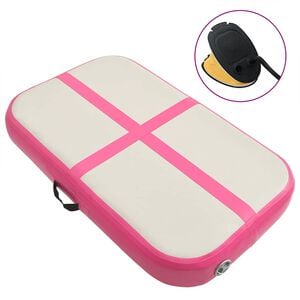 vidaXL oppustelig gymnastikm&aring;tte med pumpe 60x100x15 cm PVC lyser&oslash;d