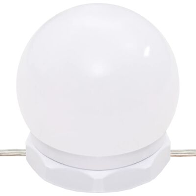 vidaXL spejlskab med LED-lys 91x15x76,5 cm hvid højglans