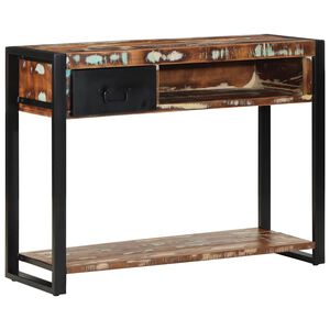 vidaXL konsolbord 100x35x75 cm massivt genbrugstr&aelig; flerfarvet