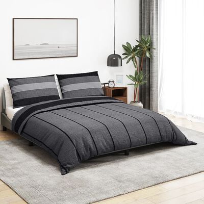 vidaXL sengetøj 200x200 cm bomuld mørkegrå