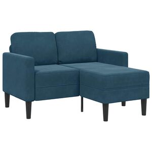 vidaXL 2-personers sofa med chaiselong L-formet 125 cm fl&oslash;jl bl&aring;
