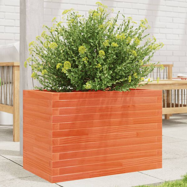 vidaXL plantekasse 70x40x45,5 cm massivt fyrretr&aelig; gyldenbrun