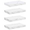 vidaXL V&aelig;ghylde 4 pcs Hvid marmor 40 x 23,5 x 4 cm Konstrueret tr&aelig;