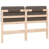 vidaXL Polstret sengegavl Brun og Taupe 140 cm Massiv fyrretr&aelig;