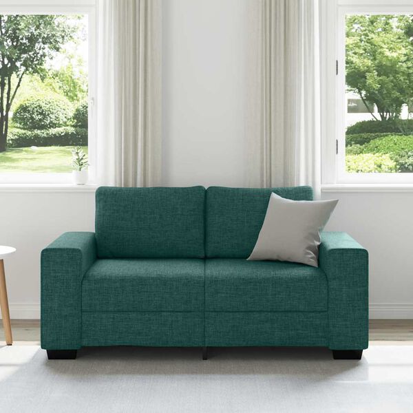vidaXL 2-personers sofa 160x77x82 cm stof m&oslash;rkegr&oslash;n
