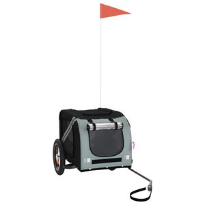 vidaXL hundetrailer til cykel oxfordstof og jern gr&aring; og sort