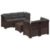 vidaXL 5-personers Havem&oslash;bel Sofa med Hynder Rattan Look PP Brun