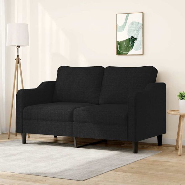 vidaXL 2-personers sofa 140 cm stof sort