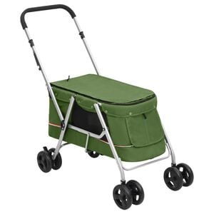 vidaXL foldbar hundeklapvogn 100x49x96 cm linned gr&oslash;n