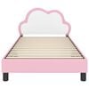 vidaXL Børnesengestel med hovedgærde Lyserød 80 x 200 cm PU
