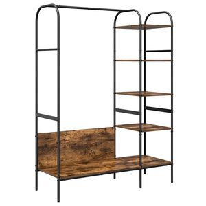 vidaXL T&oslash;jstativ med hylde Brun eg 120 x 44 x 160 cm Konstrueret tr&aelig;