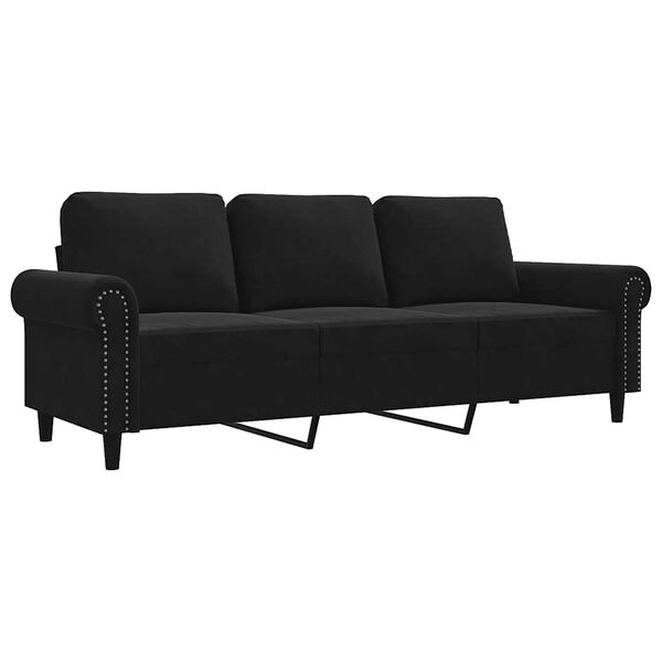 vidaXL 3-personers sofa 180 cm velour sort