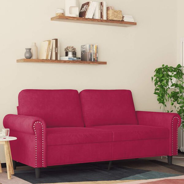 vidaXL 2-personers sofa 140 cm fl&oslash;jl vinr&oslash;d